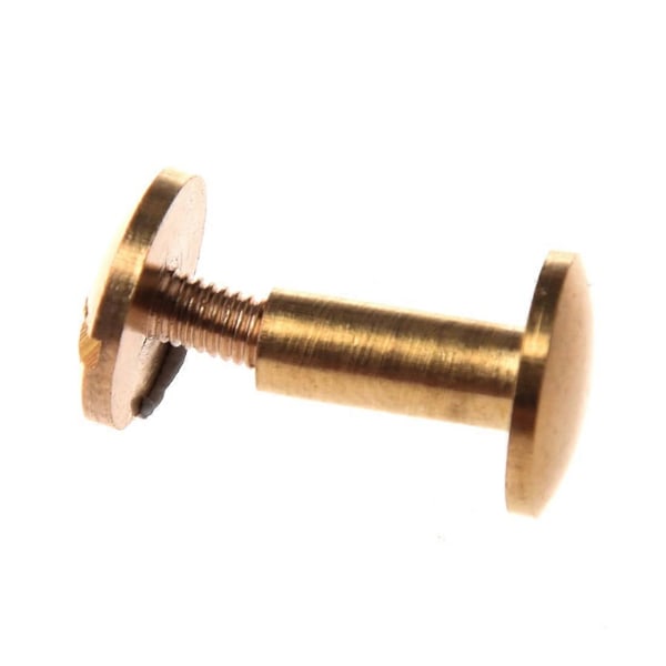 XJ-10x Båge Massiv Mässing Knapp Stud Skruv Spik Skruvrygg Läder Nitar Bälte 10mm (YJD)