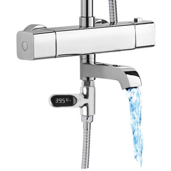 LED Digitalt Baby Bade Termometer, 360° Roterende Skjerm, Sanntids Vannstrøm Termometer, Selvgenerert 0100°, Egnet for Barn, Eldre og P