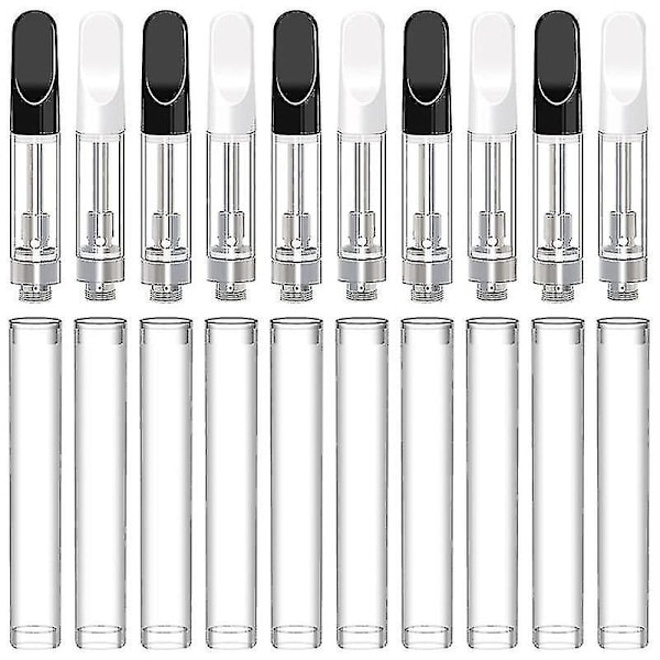 20 st Tomma Förvaringspatroner För 1.0ml Glas Keramik Lätt Att Fylla svart vit