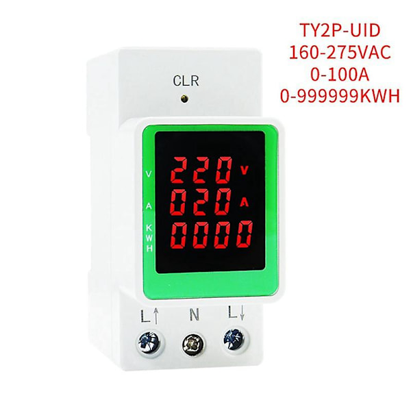 XJ-3in1 100a Ac160-275v Spænding Strøm Kwh Elektrisk Energiovervågningsmåler Volt Amp Voltmeter Amperemeter W