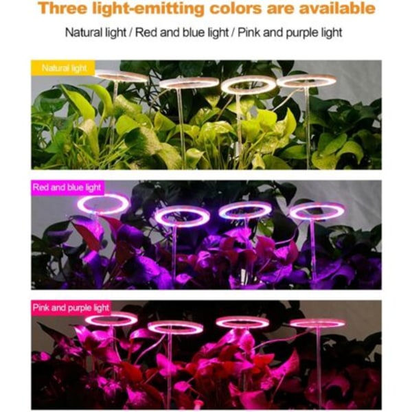 LED-täyden spektrin lamppu sisäkäyttöön, täyden spektrin kasvilamppu kytkimellä ja USB-latausportilla puutarhakasvihuoneeseen