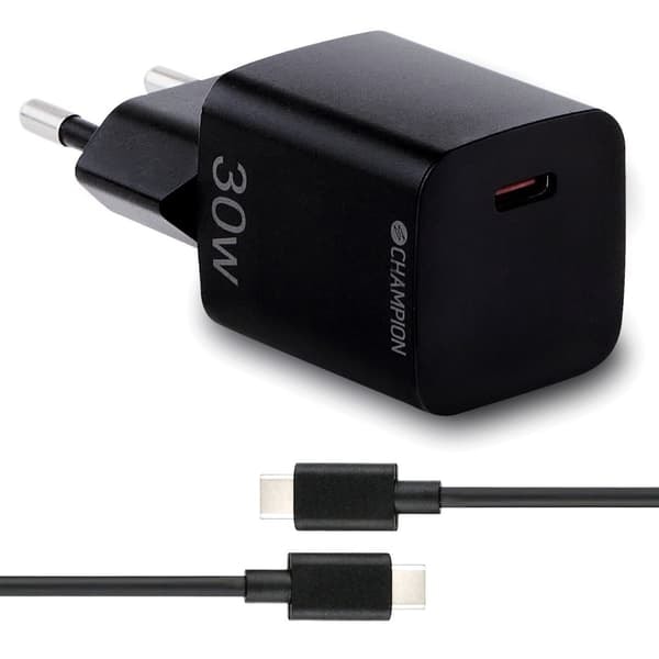 XJ-Lader 30W + USB-C Kabel Svart