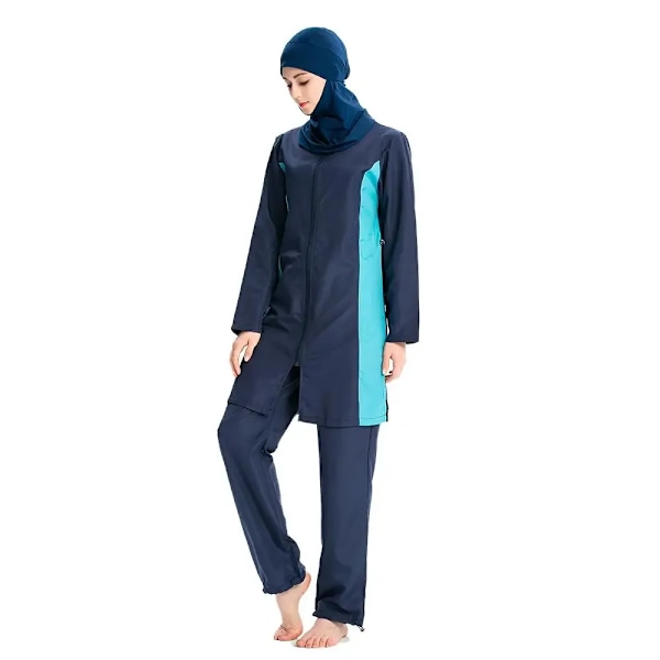 Muslimsk modest baddräkt för kvinnor med hijab, simdräkt för kvinnor, täckande burkini för damer, islamisk långärmad badkläder