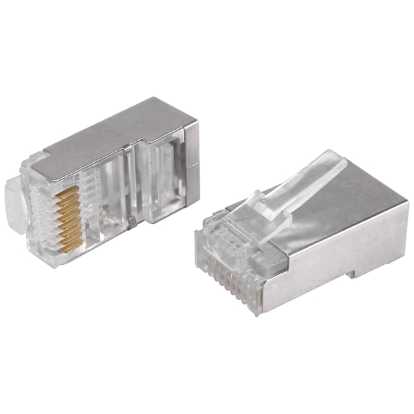 XJ-Suojattu RJ45-liitin Cat5e Cat6 Puristettava Ethernet-liitin Stp 8p8c Modulaarinen Kristallipääpistoke 100 kpl