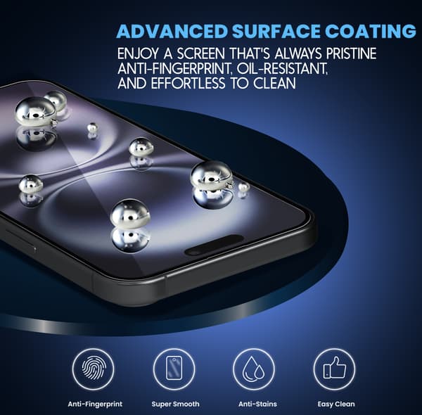 2-Pack Iphone 16 Screen Protector - Tempered Glass 9H - Super Quality 3D Iphone 16 Iphone 16