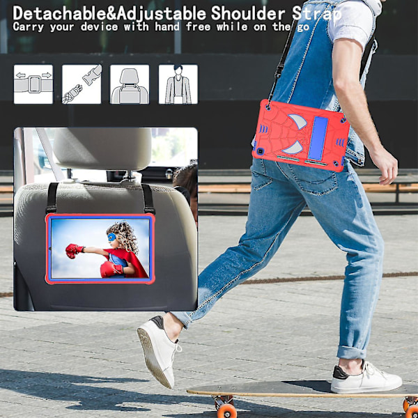 XJ-Dekkende Samsung Galaxy Tab S6 Lite/s6 Lite (2022) P610/p613/p615/p617/p619 Spider Web-deksel Pc+nettbrett Cov