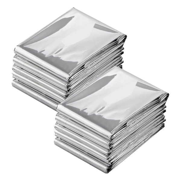 XJ-10st Utomhus Nödfilt Vattentät Rymdgardin Folie Termisk Filt 130x210cm Silver