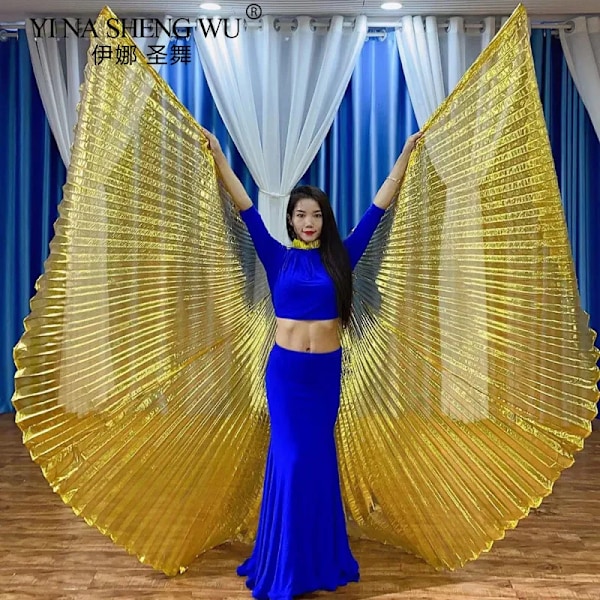 Guld Magdans Vingar Isis Vingar Magdans Tillbehör Bollywood Orientaliska Egyptiska Pinnar För Dansuppträdande Kostym Kvinnor