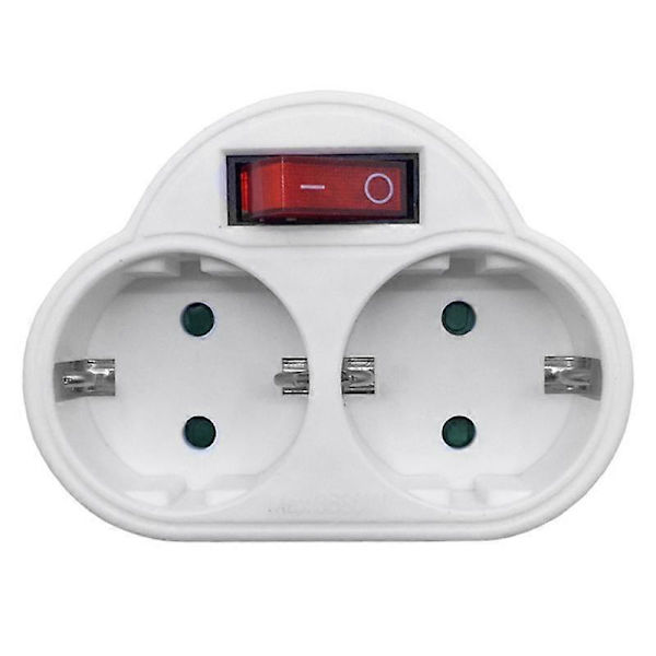 EU Standard Multiple Socket 250V 16A Double Socket Conversion Plug with Socket Switch Power Adapter