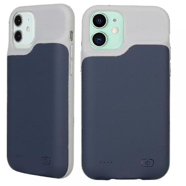 6500mAh Batteriladeetui for iPhone 12/12 Pro/12 Pro Max/12 Mini, Oppladbart Bærbart Eksternt Batterietui Blå
