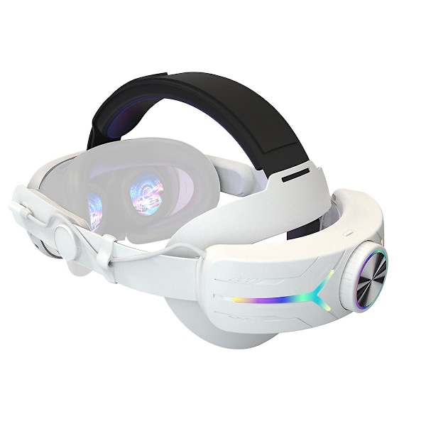XJ-Elite Huvudband med RGB-ljus för 3 VR-tillbehör+8000mah Batteri Bekvämt Huvudband Rent Vit