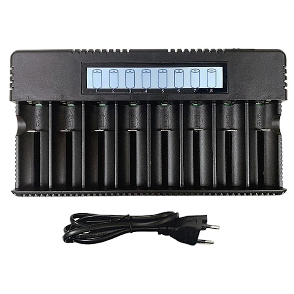 XJ-Lcd Display 8-facks 18650/26500 Batteriladdare 3.7v Litiumbatteri Ni- Ni-krom 1.2v 1.5v Batteri