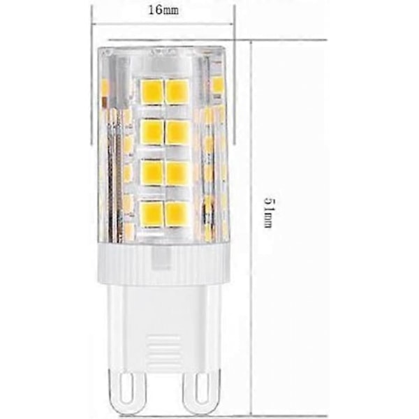 10 st G9 LED-lampor, Varmvit 3000K 5W G9 Motsvarande 40W Halogenlampor 420 Lumen; Ej dimbar [Energiklass A+]