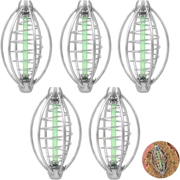 5 kpl Inline Syöttölaite Set, Syöttisyöttölaite Kori Menetelmäsyöttölaite, Syöttölaite, Syöttökierre, Karpinsyöttölaite Kori, Tarvikkeet, Kalastus Ba