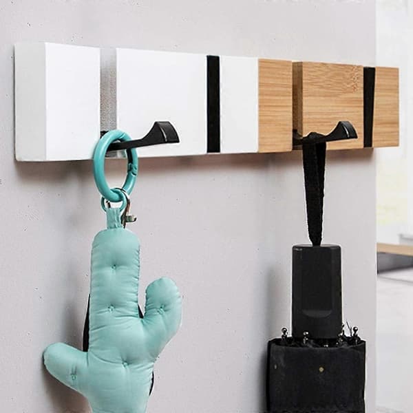 Coat Rack Wall Coat Rack Clothes Hooks Simple Bamboo Hook Coat Hook Foldable Behin