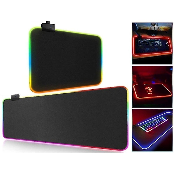 XJ-Gaming Mouse Pad with LED Lighting - RGB - Choose Size Black 80x30 cm