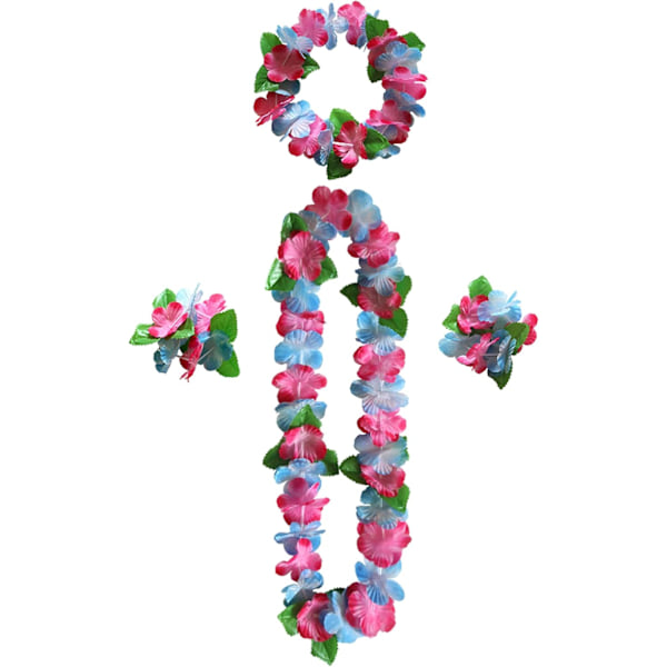 XJ-Festlige Blomsterkæder Juleblomsterguirlande Hårkæde Armbånd Græsnederdele Blomsterkæder til Cheerleading Party Karneval Ju