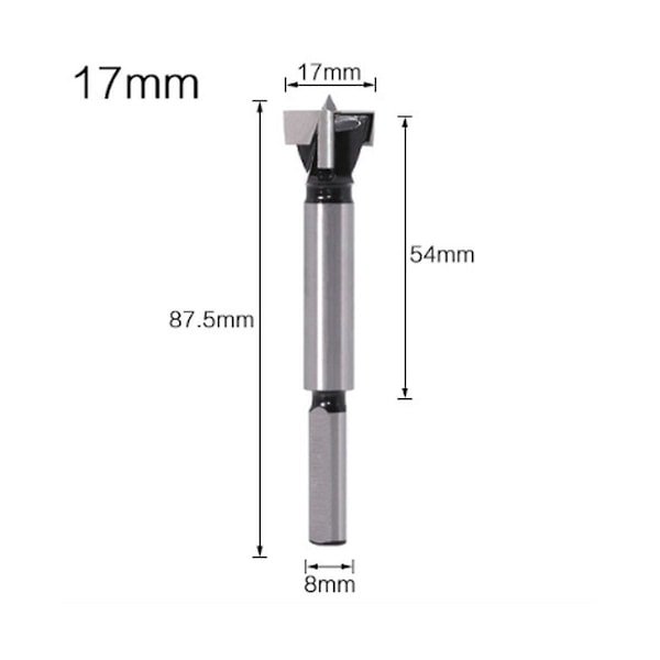 XJ-Five Industriell Karbid Träbearbetningsborrar Med Triangulära Skaft Innehåller 12 Mm, 15 Mm, 17 Mm