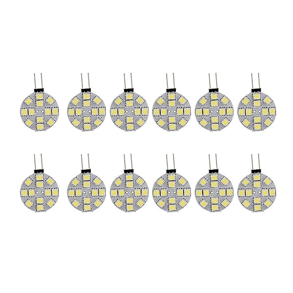 12 st G4 Puck-lampor LED-lampor Sidopinsbas G4 5050 12smd, vit