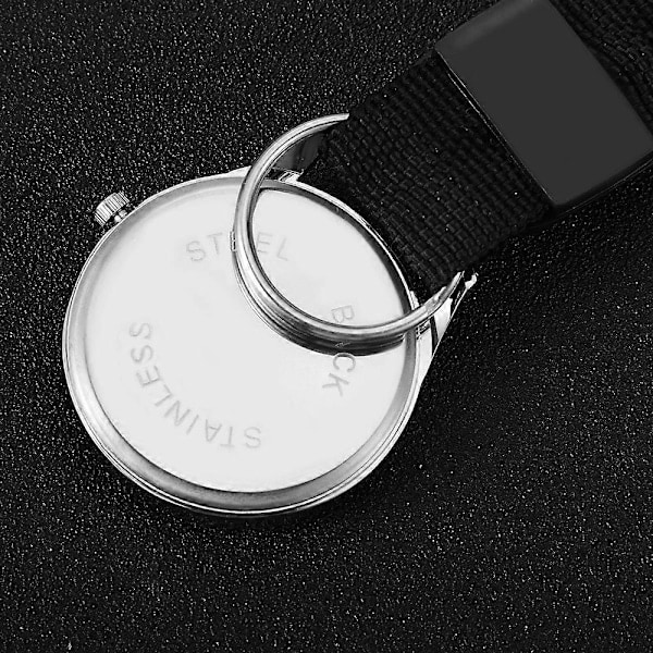 Lommeur Karabinhage Clip Quartz Ur med Flettet Armbånd til Vandring Rejser Klatring Mode Hverdags Sygeplejerskeur (nier)