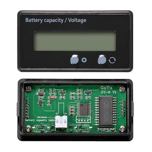 XJ-Lcd Batterikapacitetsmätare, vattentät 12v/24v/36v/48v Blybatteristatusindikator
