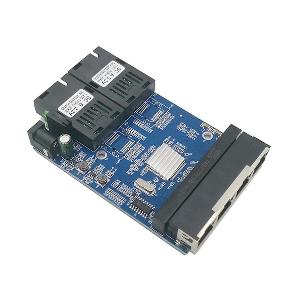 XJ-Gigabit Ethernet Switch Fiber Optisk Media Konverter 4 Rj45 2 10/100/1000m Utp 2f4e Port Pcb