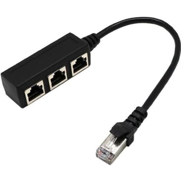 RJ45 1 til 3 Ethernet LAN Netværkskabel Splitter 3-vejs Forlængeradapter Stik-235