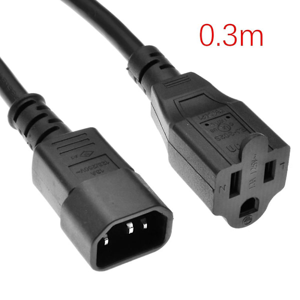 XJ-C14 til 5-15r Amerikansk Standard 3-benet Hunledning til UPS (0,3 meter)
