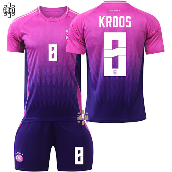 XJ-Tyskland Udebanetrøje 2024 Toni Kroos Trøje #8 1 1