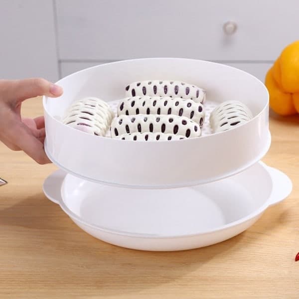 Practical Microwave Special Steamer Eco-Friendly PP Steamed Buns Steaming Keds Storage With Lid