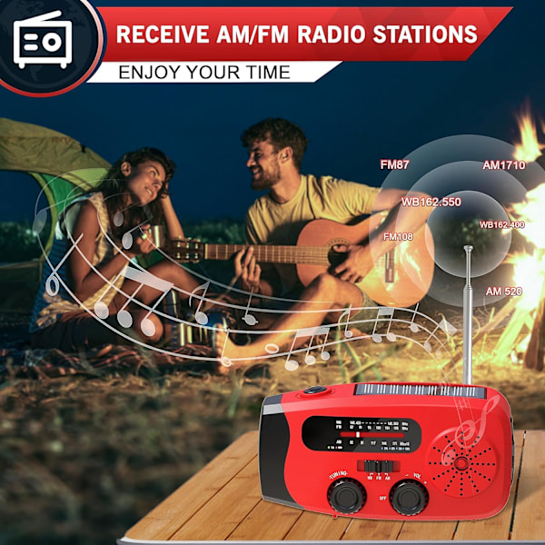XJ-Nödvändighetsvevradio - 7400mWh AM/FM/NOAA Väderradio
