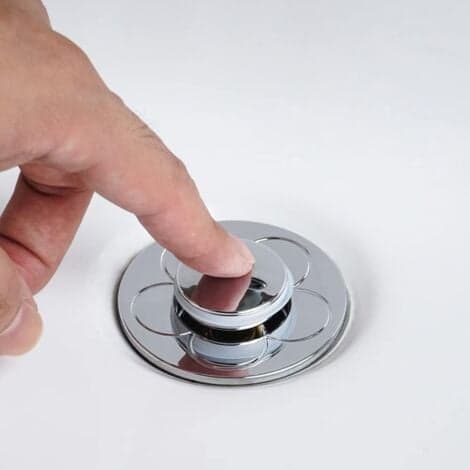 Sett med 3 universelle vaskepropper, teleskopisk sil, vaskepropp, vaskplugg, vaskpropp Ø 34-40 mm, sølv