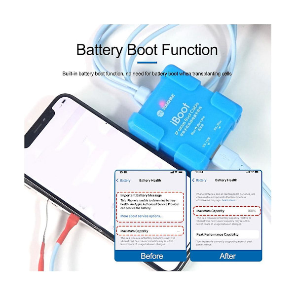XJ-Sunshine Iboot Ip Mobiltelefon Reparations Strømkabel Til Ip6g-14 Pro Max Batteridata Et Sekunds Boot B