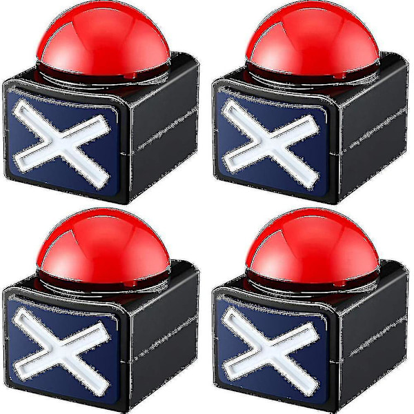 4 kpl Pelipainike, Pelipainike Hälytys Ääni Pelinappi Valolla Trivia Quiz Got Talent Painike Peli
