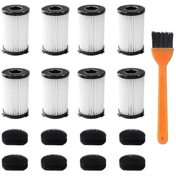 Replacement Filter for MOOSOO D600 and Ariete Handyforce Vacuum Cleaner RBT 2761 RBT 2759 Includes 8 Filters + 8 Foam Filters