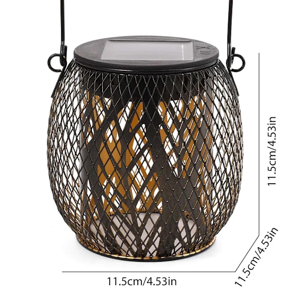 1/2 stk. Solcelle Hagelys IP65 Vanntett Solcelle Utendørs Lanterner Hengende Solcelle Retro Lanterne for Terrasse Hage Veranda Gangvei Gjerde