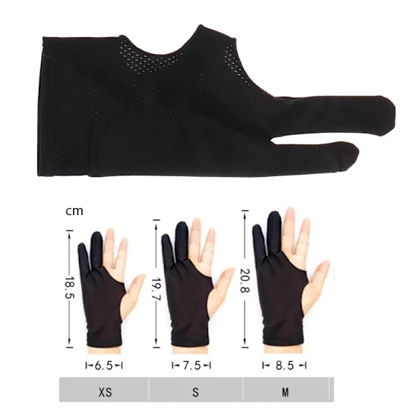 Engros Svart 2-Finger Anti-Fouling Hanske For Alle Grafikk Tegnebrett Høyre Og Venstre Hånds Kunstnertegning