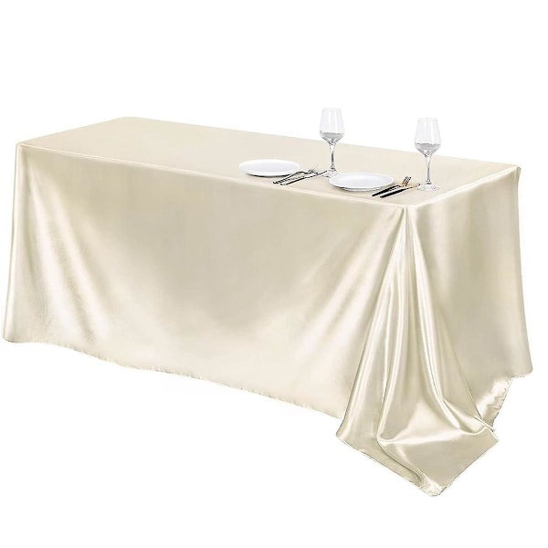 Høj kvalitet Hotel Banket Bryllup Scene Dug Solid Farve Rektangulær Glansfuld Satin Dug Co