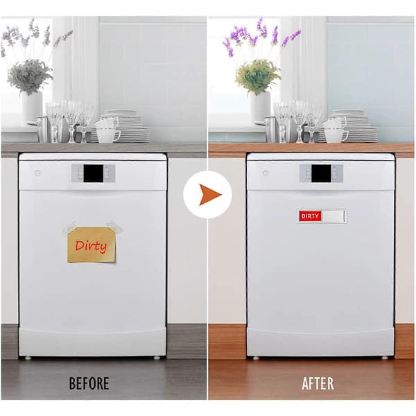 Refrigerator Magnet Double-Sided Magnet Dishwasher Sign DIY Silver Magnetic Plate For Kitchen Organization And Storage Black  White