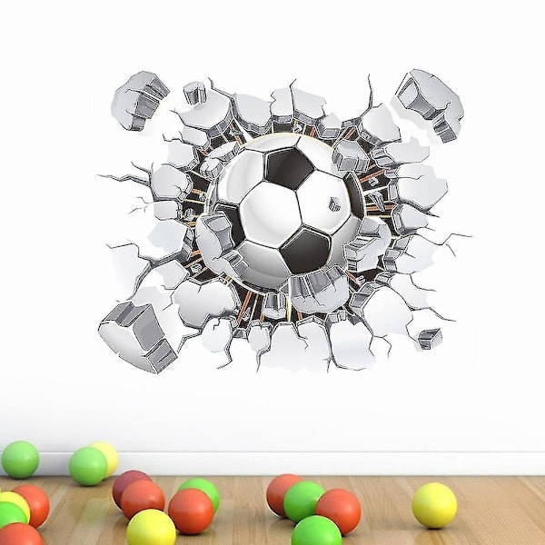 3D Fotbollsspelare Väggdekal för Barn Sovrum Hem Rum Dekoration Sport