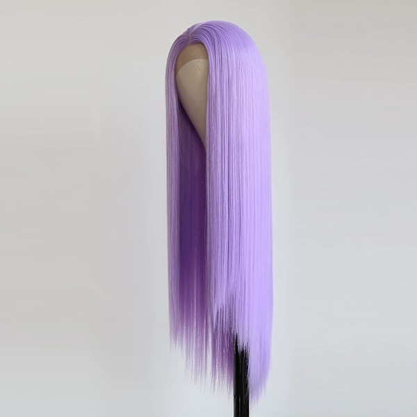 Lilla rett hår for kvinner - Cosplay-parykk med langt hår