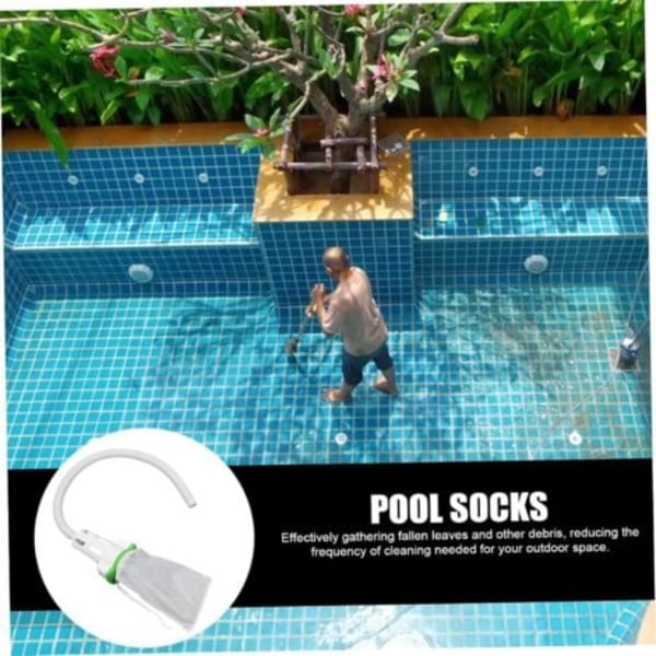 1 Set Pool Skimmer med Elastisk Nätförvaringspåse för Poolrengöring, Inklusive Slang och Anslutning, Poolskräphållare