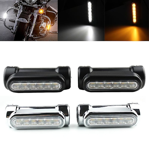 XJ-Motorcycle Led Highway Bar Switchback Körljus/Blinkersljus För (svart)