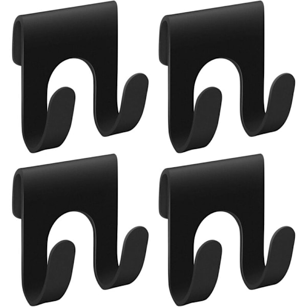 4-pack Svarta Duschkrokar, Duschrakhyvelhållare, Metallhylla, Duschkorgskrokar, Badrumshängare, Dubbla Duschhyllskrokar Duschkorgskrok