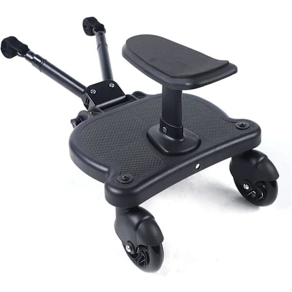 Universal Siddebræt til Barnevogn, Universal Skateboard til Barnevogn med Sæde, til Børn fra 2 til 6 År (25KG) (Sort)