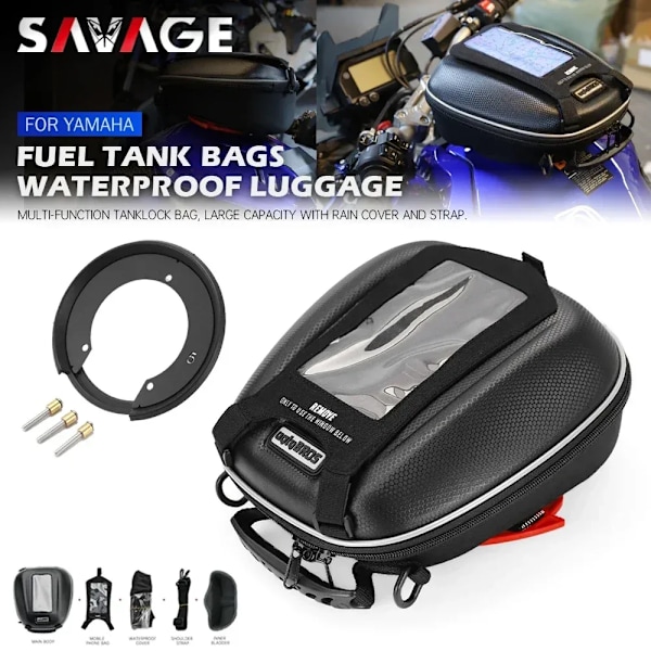 Motorcykel Tankväska För YAMAHA FZ6 FZ8 FZ1 XJ6 MT03 MT09 MT10 YZF R1 R3 R6 R7 XSR 125 155 XJR FJR 1300 Ryggsäck Racing Bagage