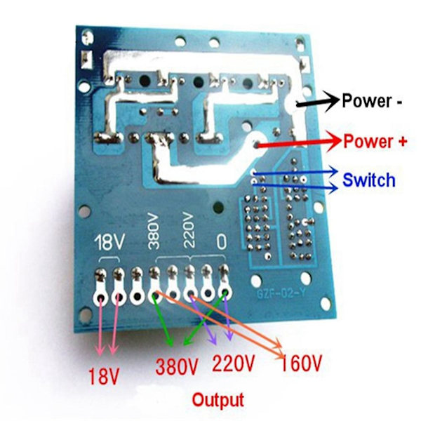 XJ-Dc 12V Till AC 220V 380V 500W Inverter Boost Board Transformator Ström Bilomvandlare Modul