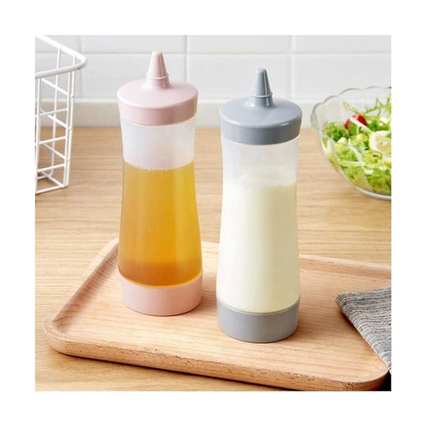 6 kpl Puristettavat kastikepullot Ketsupille Sinapille Keittiön maustekastikkeille, beige