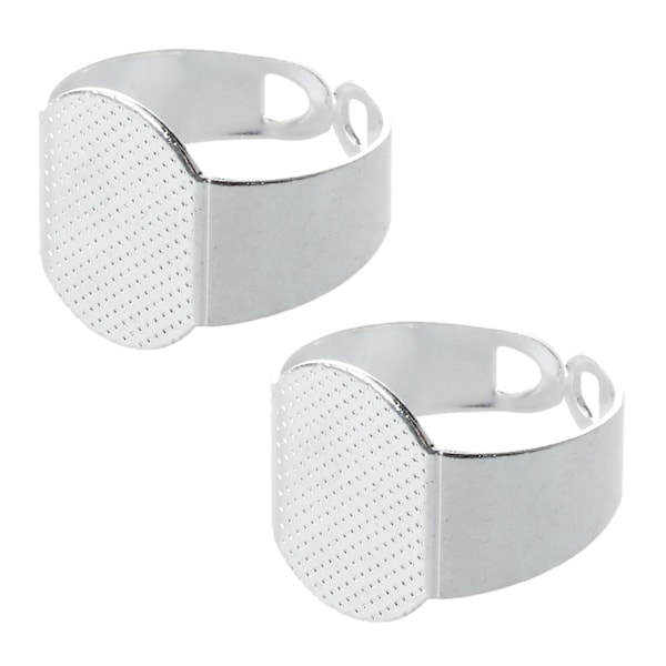 XJ-20 st 15 mm Silver Oval Justerbar Ringhållare för Hantverk