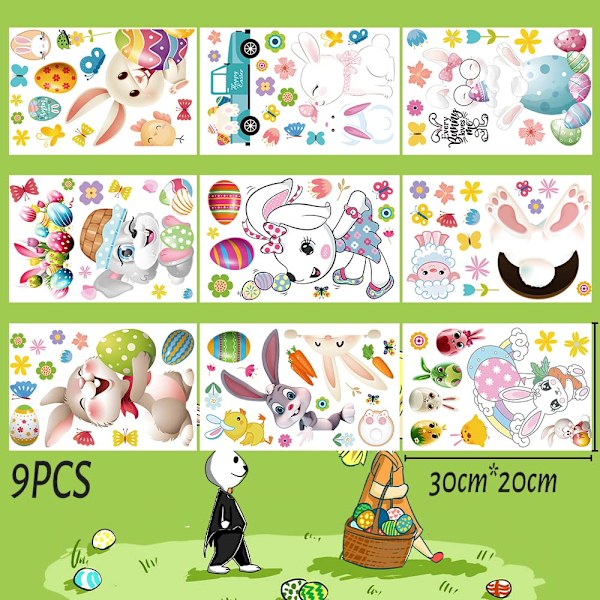 Easter Window Clings, 9 Pcs